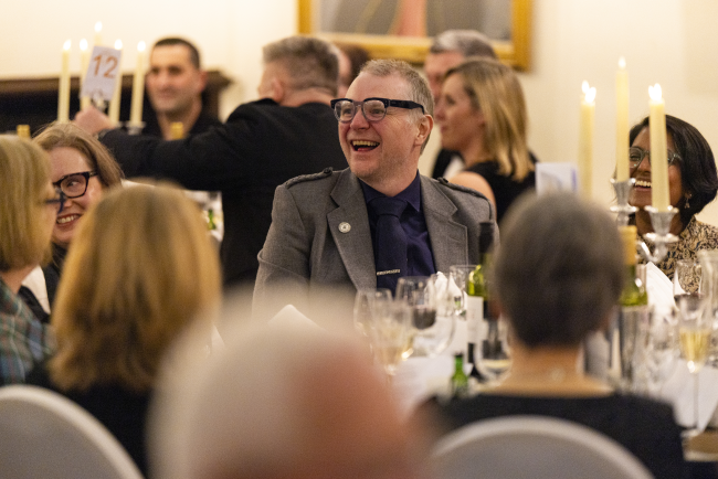 Someone enjoying dinner